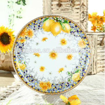 10.5 Inches Elegant Fine New Bone China Floral China Dinner Plate of Lemon Fragrance